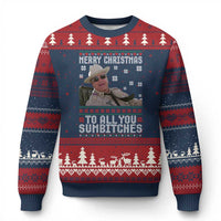 Merry Xmas To All You Sumbitches Ugly Christmas Sweater Funny Ugly Xmas Retro 80s Movie - Wonder Print Shop