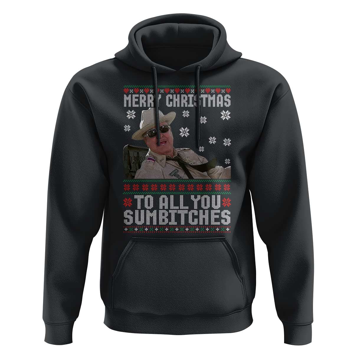Merry Christmas To All You Sumbitches Hoodie Funny Ugly Xmas Retro 80s Movie - Wonder Print Shop