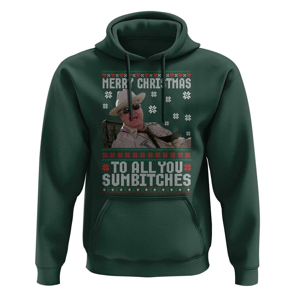 Merry Christmas To All You Sumbitches Hoodie Funny Ugly Xmas Retro 80s Movie - Wonder Print Shop
