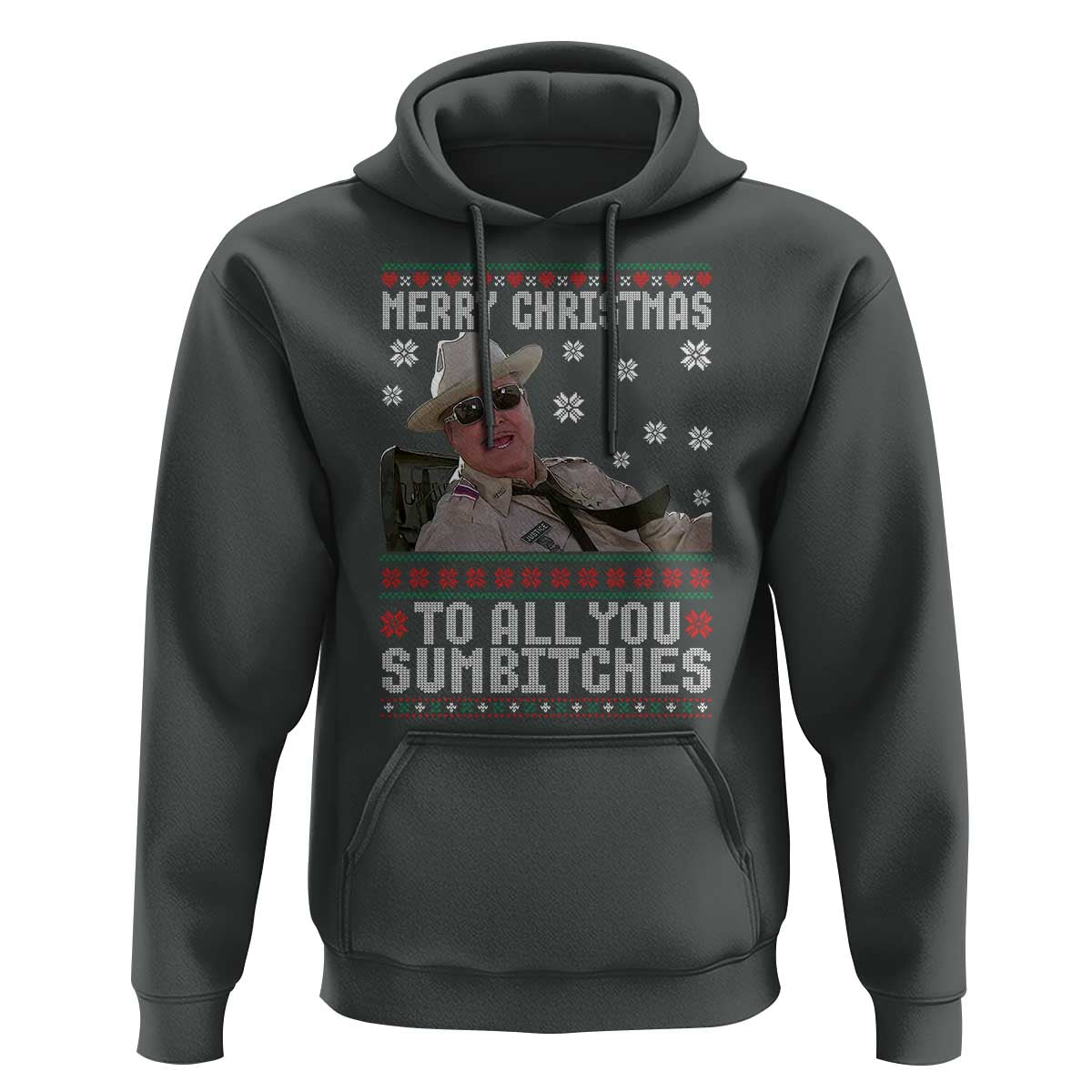 Merry Christmas To All You Sumbitches Hoodie Funny Ugly Xmas Retro 80s Movie - Wonder Print Shop