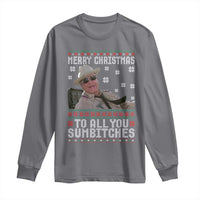 Merry Christmas To All You Sumbitches Long Sleeve Shirt Funny Ugly Xmas Retro 80s Movie - Wonder Print Shop