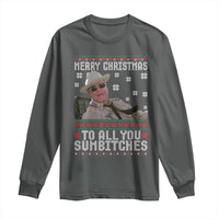 Merry Christmas To All You Sumbitches Long Sleeve Shirt Funny Ugly Xmas Retro 80s Movie - Wonder Print Shop