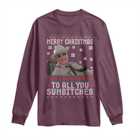 Merry Christmas To All You Sumbitches Long Sleeve Shirt Funny Ugly Xmas Retro 80s Movie - Wonder Print Shop