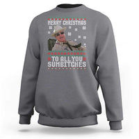 Merry Christmas To All You Sumbitches Sweatshirt Funny Ugly Xmas Retro 80s Movie - Wonder Print Shop