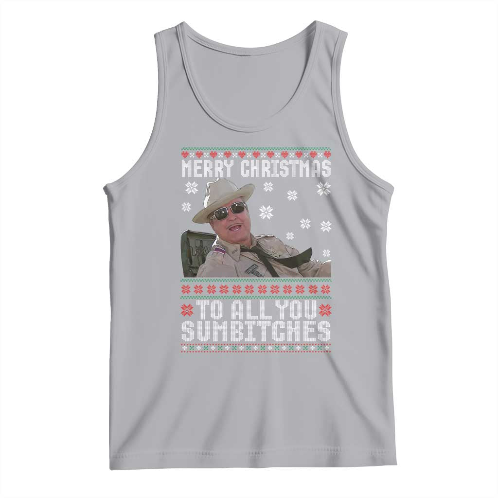 Merry Christmas To All You Sumbitches Tank Top Funny Ugly Xmas Retro 80s Movie - Wonder Print Shop