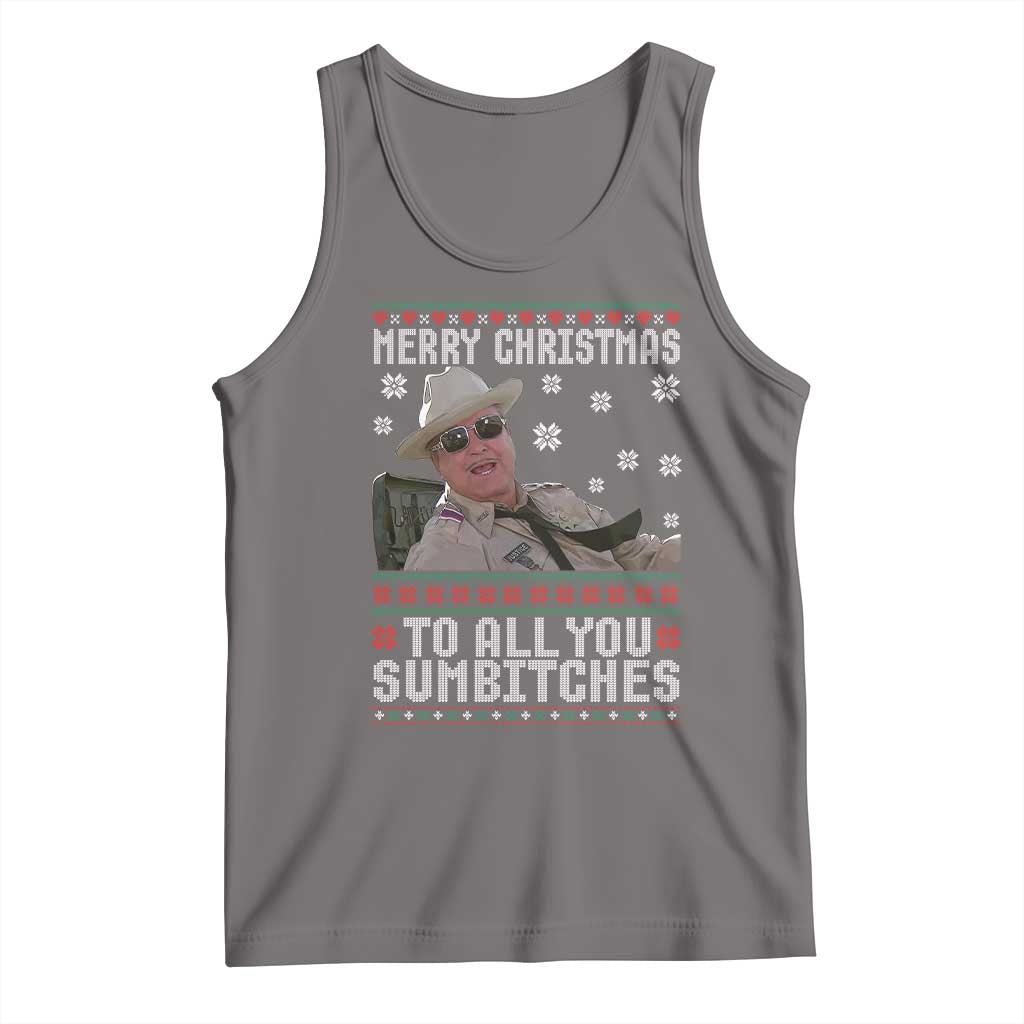 Merry Christmas To All You Sumbitches Tank Top Funny Ugly Xmas Retro 80s Movie - Wonder Print Shop
