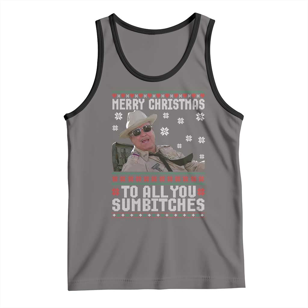 Merry Christmas To All You Sumbitches Tank Top Funny Ugly Xmas Retro 80s Movie - Wonder Print Shop