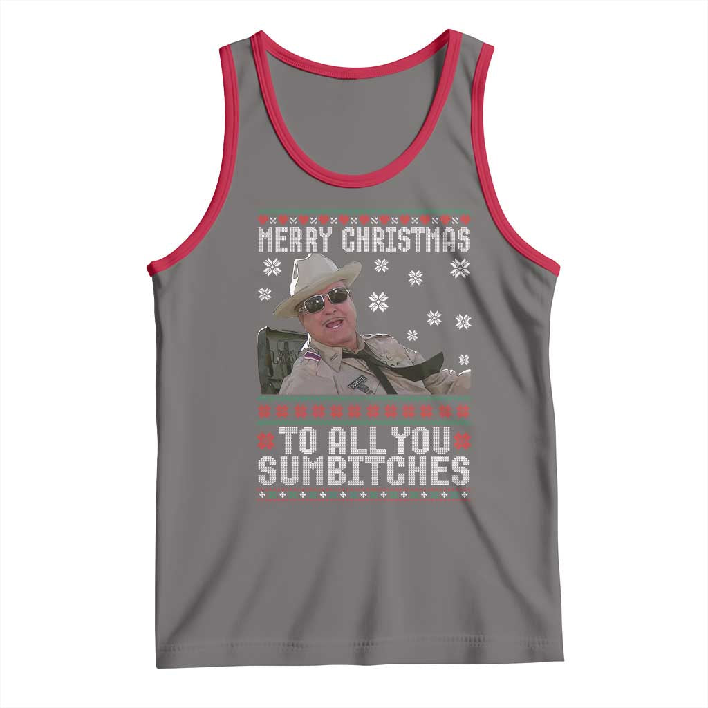 Merry Christmas To All You Sumbitches Tank Top Funny Ugly Xmas Retro 80s Movie - Wonder Print Shop