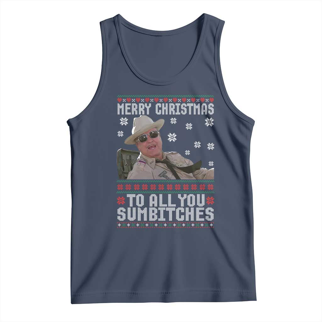 Merry Christmas To All You Sumbitches Tank Top Funny Ugly Xmas Retro 80s Movie - Wonder Print Shop