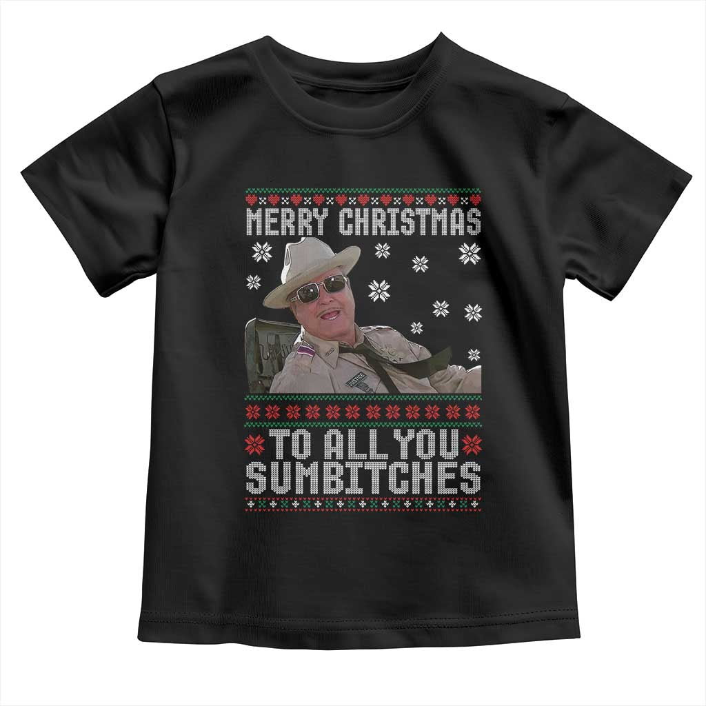 Merry Christmas To All You Sumbitches Toddler T Shirt Funny Ugly Xmas Retro 80s Movie - Wonder Print Shop