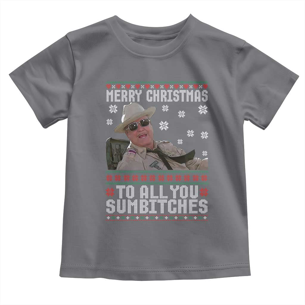 Merry Christmas To All You Sumbitches Toddler T Shirt Funny Ugly Xmas Retro 80s Movie - Wonder Print Shop