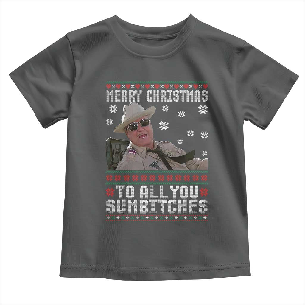 Merry Christmas To All You Sumbitches Toddler T Shirt Funny Ugly Xmas Retro 80s Movie - Wonder Print Shop