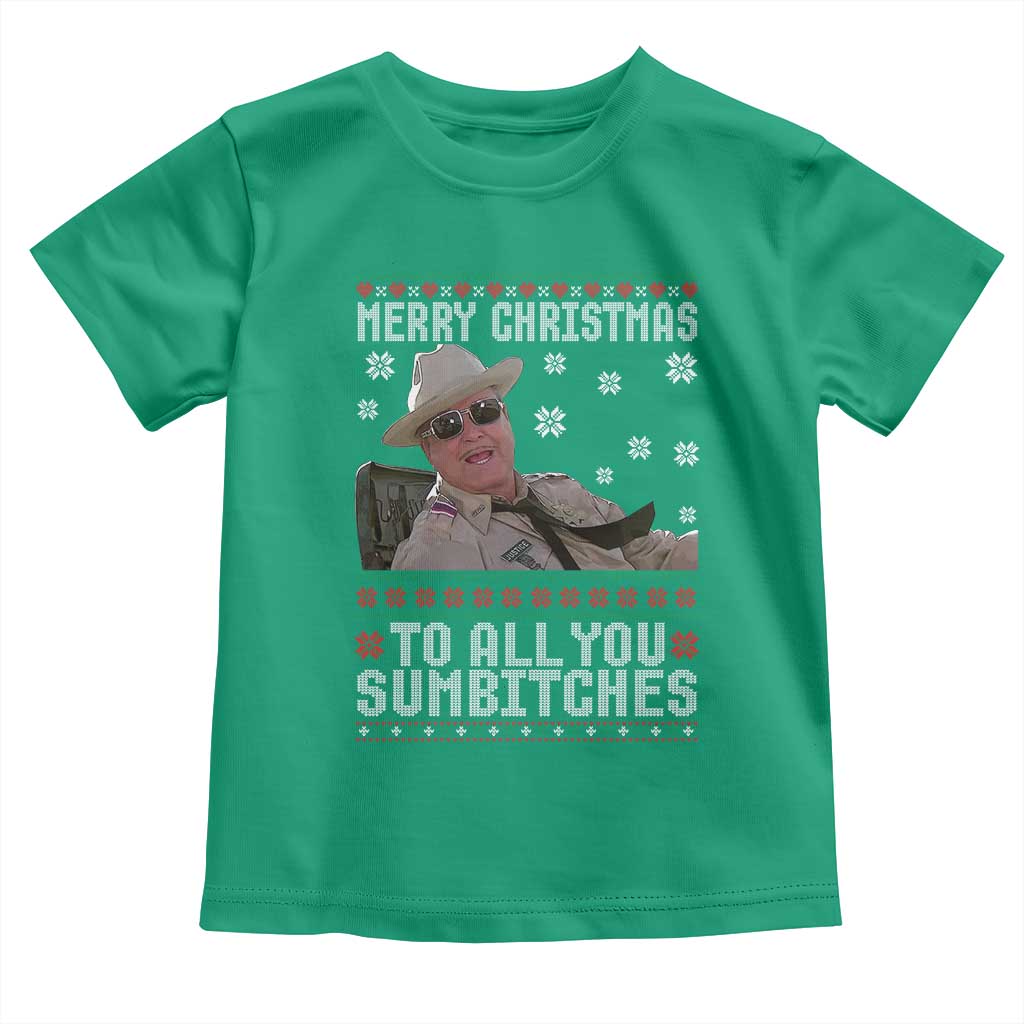 Merry Christmas To All You Sumbitches Toddler T Shirt Funny Ugly Xmas Retro 80s Movie - Wonder Print Shop