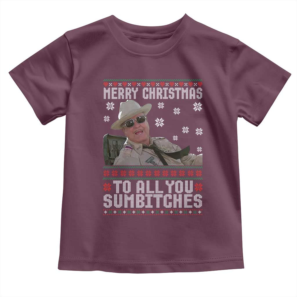 Merry Christmas To All You Sumbitches Toddler T Shirt Funny Ugly Xmas Retro 80s Movie - Wonder Print Shop