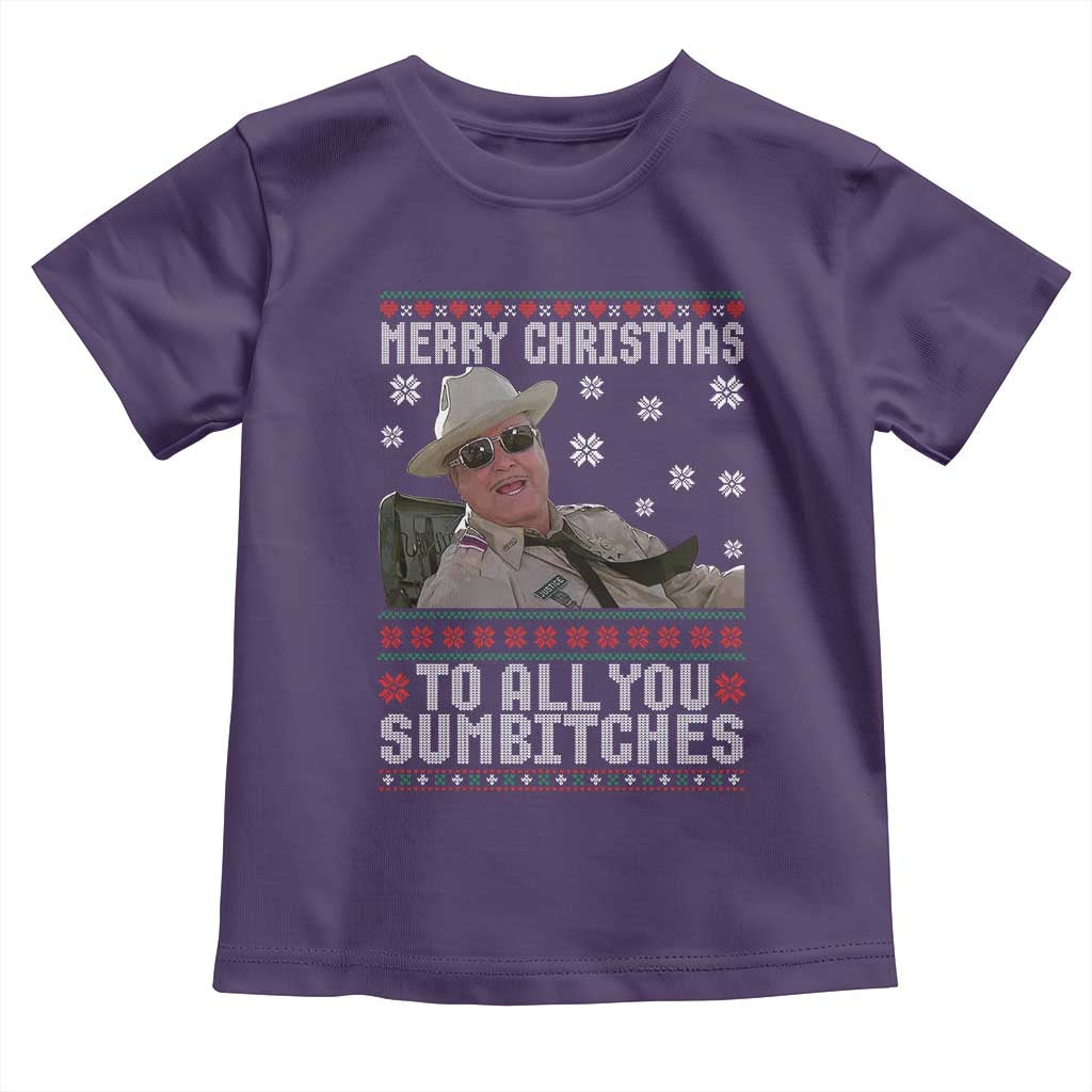 Merry Christmas To All You Sumbitches Toddler T Shirt Funny Ugly Xmas Retro 80s Movie - Wonder Print Shop
