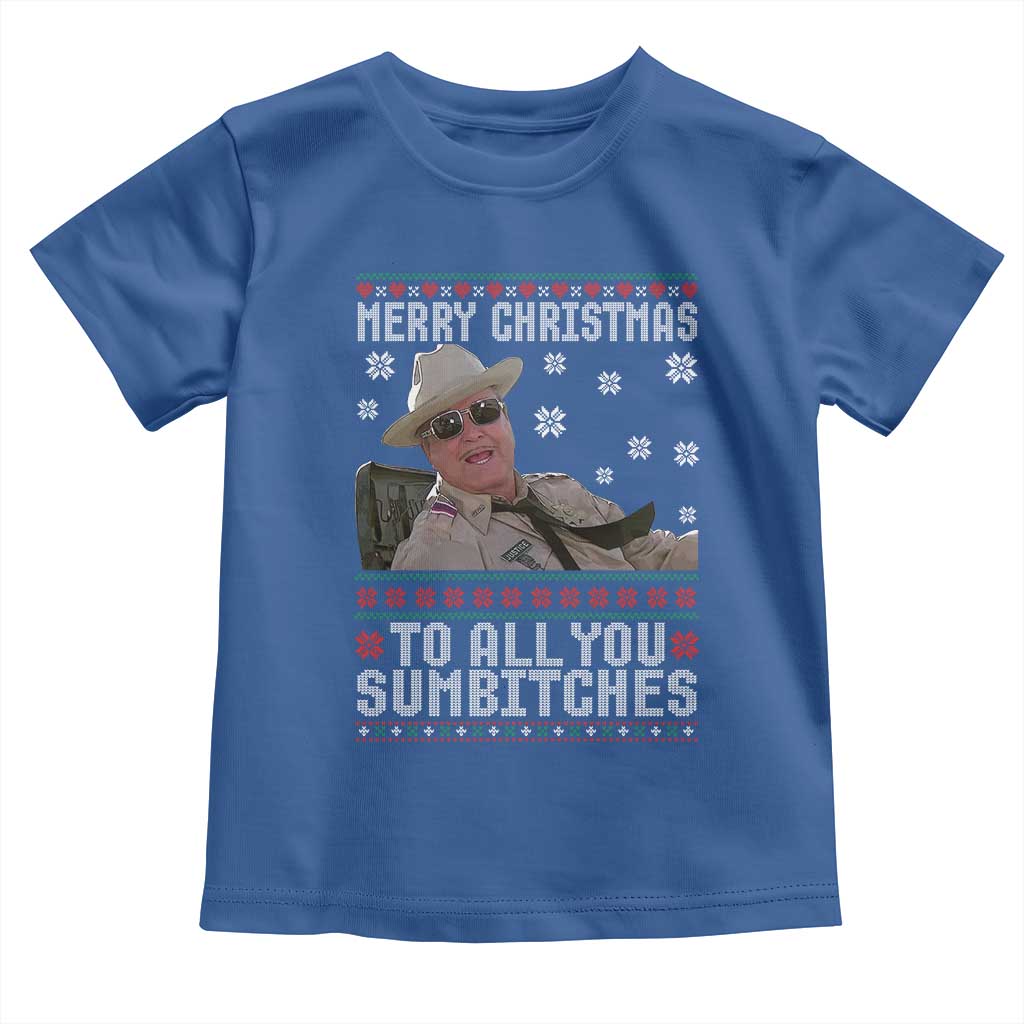 Merry Christmas To All You Sumbitches Toddler T Shirt Funny Ugly Xmas Retro 80s Movie - Wonder Print Shop