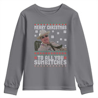 Merry Christmas To All You Sumbitches Youth Sweatshirt Funny Ugly Xmas Retro 80s Movie - Wonder Print Shop