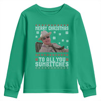 Merry Christmas To All You Sumbitches Youth Sweatshirt Funny Ugly Xmas Retro 80s Movie - Wonder Print Shop