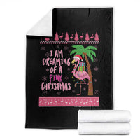 I Am Dreaming Of A Pink Christmas Throw Blanket Family Trip Santa Flamingo Palm Tree Ugly Xmas - Wonder Print Shop