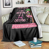 I Am Dreaming Of A Pink Christmas Throw Blanket Family Trip Santa Flamingo Palm Tree Ugly Xmas - Wonder Print Shop