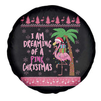 I Am Dreaming Of A Pink Christmas Spare Tire Cover Family Trip Santa Flamingo Palm Tree Ugly Xmas - Wonder Print Shop