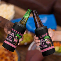 I Am Dreaming Of A Pink Christmas 4 in 1 Can Cooler Tumbler Family Trip Santa Flamingo Palm Tree Ugly Xmas - Wonder Print Shop