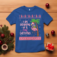 I Am Dreaming Of A Pink Christmas T Shirt Family Trip Santa Flamingo Palm Tree Ugly Xmas - Wonder Print Shop