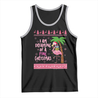 I Am Dreaming Of A Pink Christmas Tank Top Family Trip Santa Flamingo Palm Tree Ugly Xmas - Wonder Print Shop