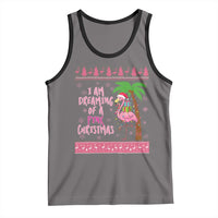 I Am Dreaming Of A Pink Christmas Tank Top Family Trip Santa Flamingo Palm Tree Ugly Xmas - Wonder Print Shop