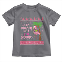 I Am Dreaming Of A Pink Christmas Toddler T Shirt Family Trip Santa Flamingo Palm Tree Ugly Xmas - Wonder Print Shop