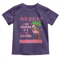 I Am Dreaming Of A Pink Christmas Toddler T Shirt Family Trip Santa Flamingo Palm Tree Ugly Xmas - Wonder Print Shop