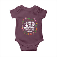Too Hot For Ugly Christmas Sweaters Baby Onesie Funny Xmas Family Flamingo - Wonder Print Shop
