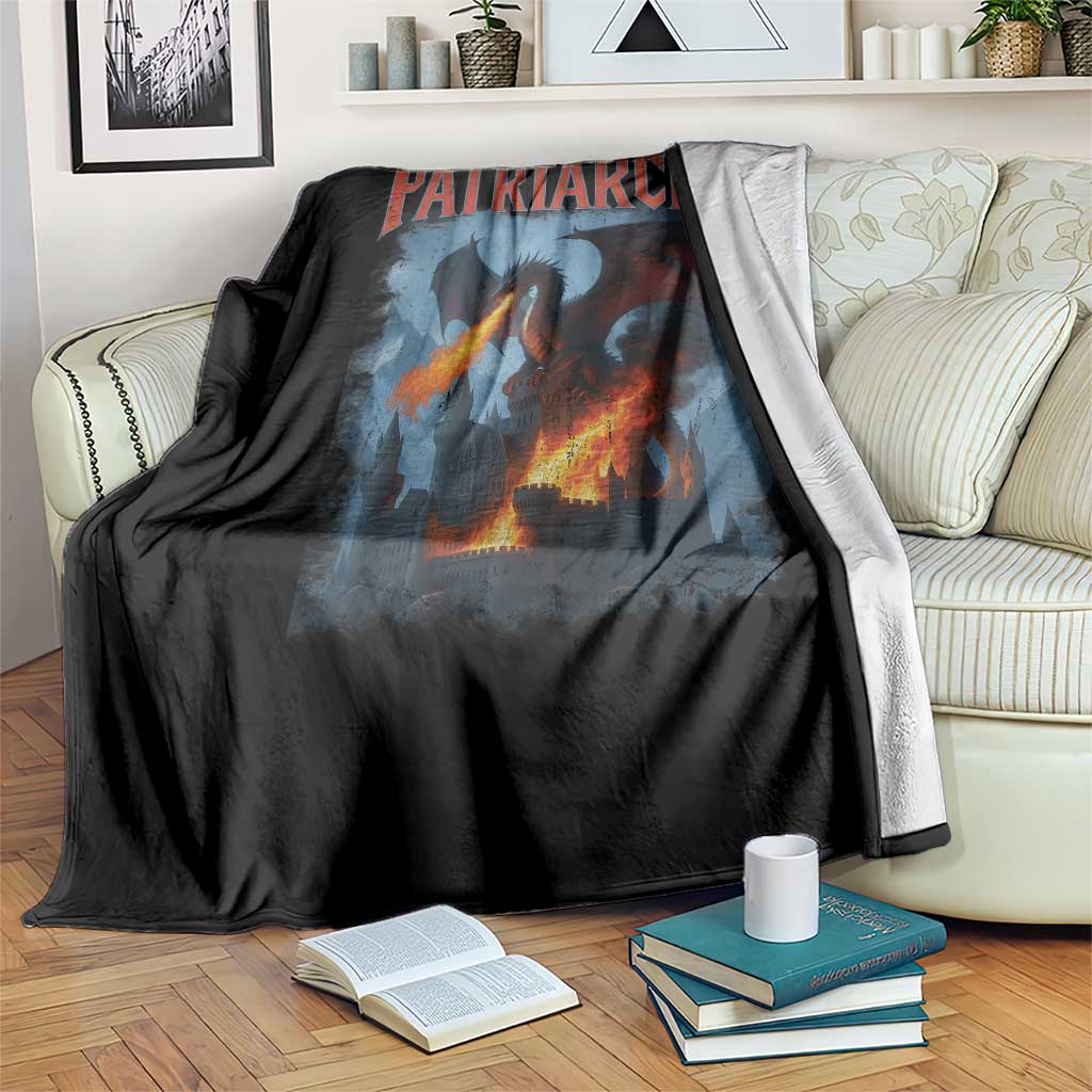 Vintage 90s Feminism Dragon Throw Blanket Burn the Patriarchy - Wonder Print Shop