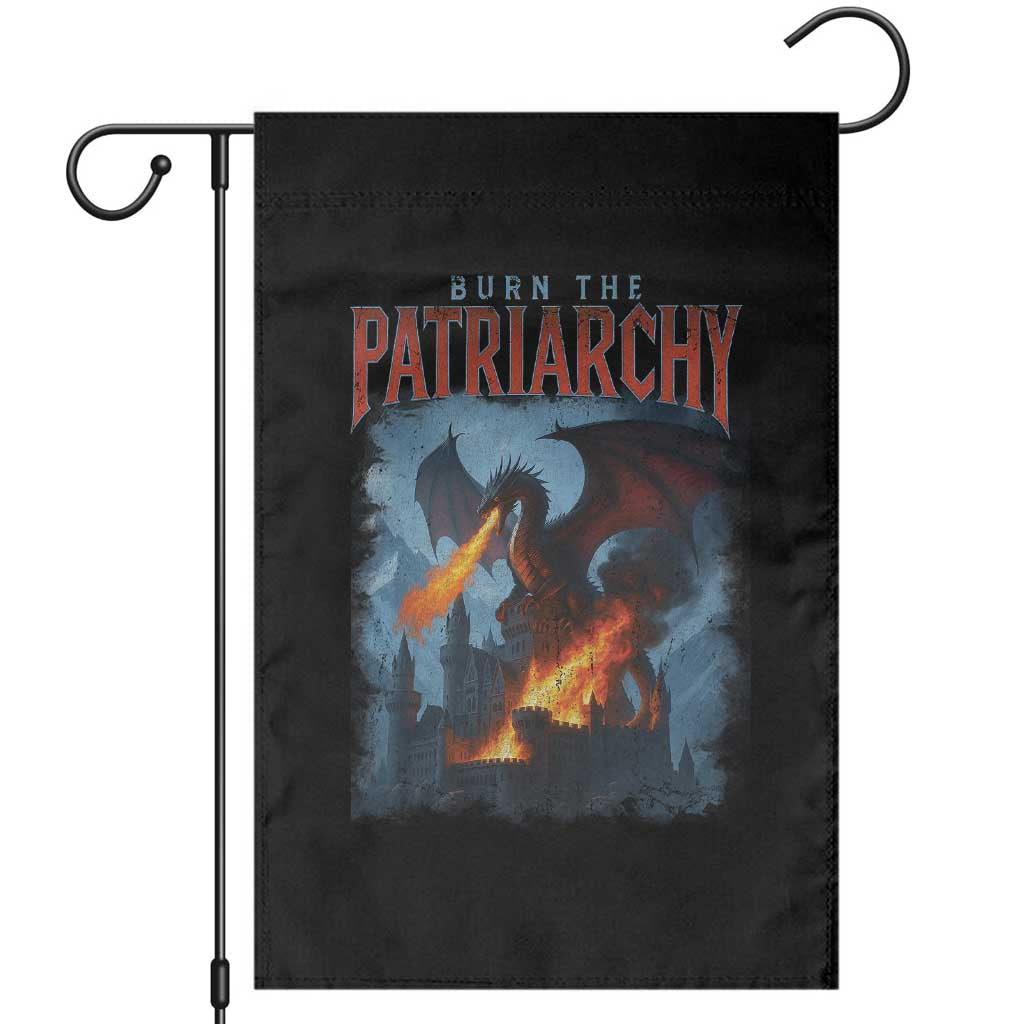 Vintage 90s Feminism Dragon Garden Flag Burn the Patriarchy - Wonder Print Shop