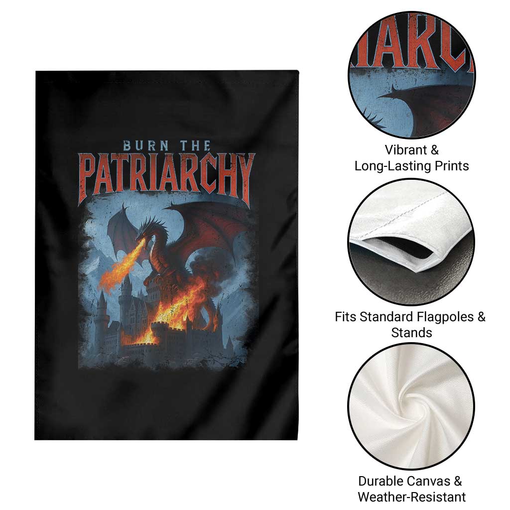 Vintage 90s Feminism Dragon Garden Flag Burn the Patriarchy - Wonder Print Shop