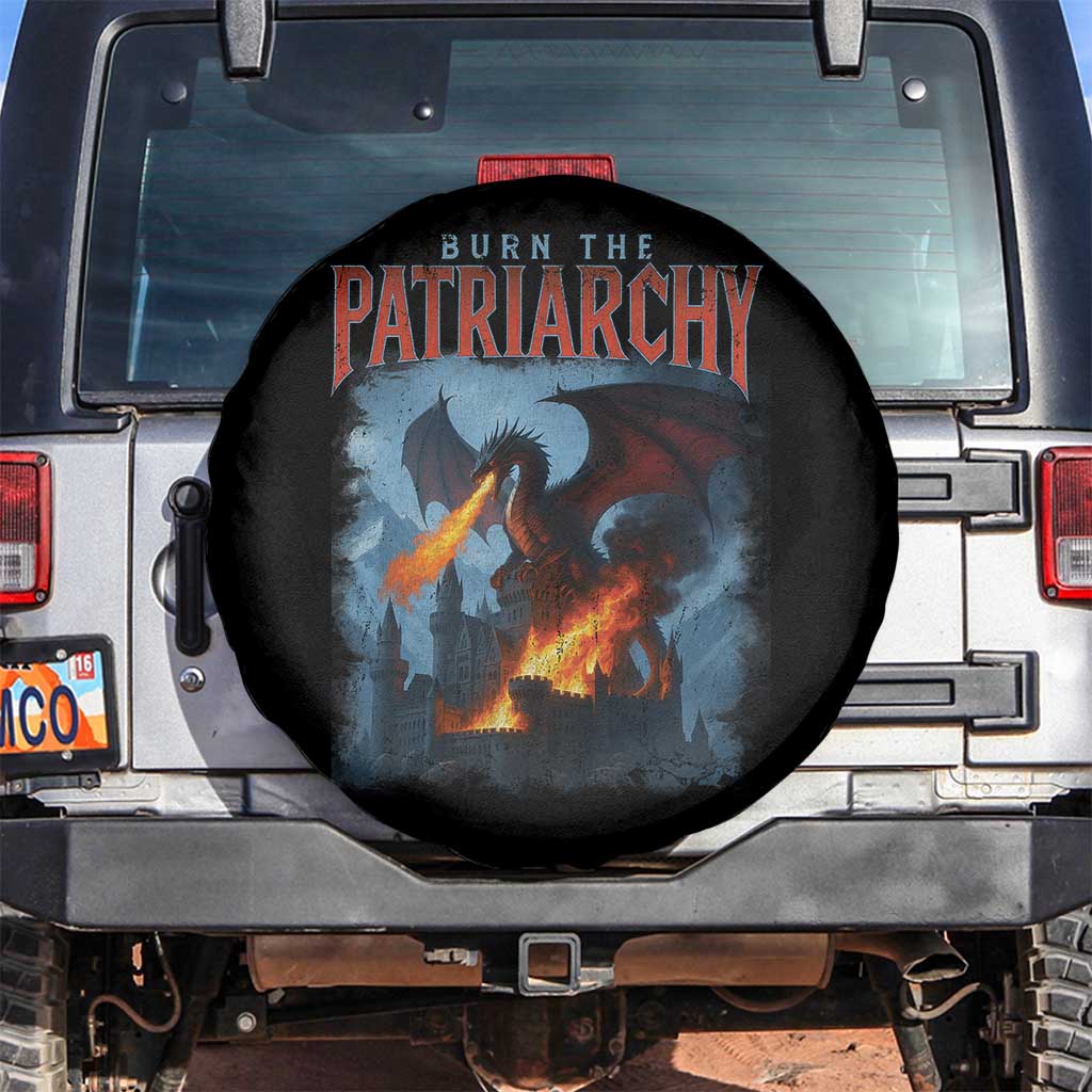 Vintage 90s Feminism Dragon Spare Tire Cover Burn the Patriarchy - Wonder Print Shop