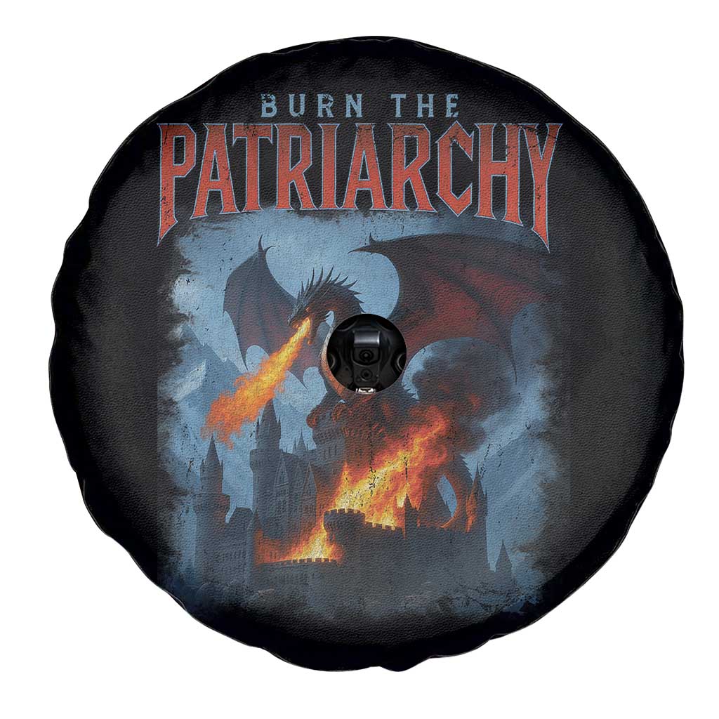 Vintage 90s Feminism Dragon Spare Tire Cover Burn the Patriarchy - Wonder Print Shop