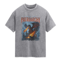 Vintage 90s Feminism Dragon Washed Cotton T-Shirt Burn the Patriarchy