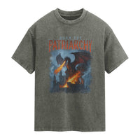Vintage 90s Feminism Dragon Washed Cotton T-Shirt Burn the Patriarchy
