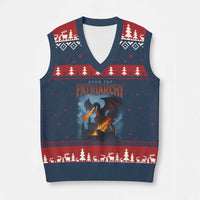 Vintage 90s Feminism Dragon V-Neck Knit Sweater Vest Burn the Patriarchy - Wonder Print Shop