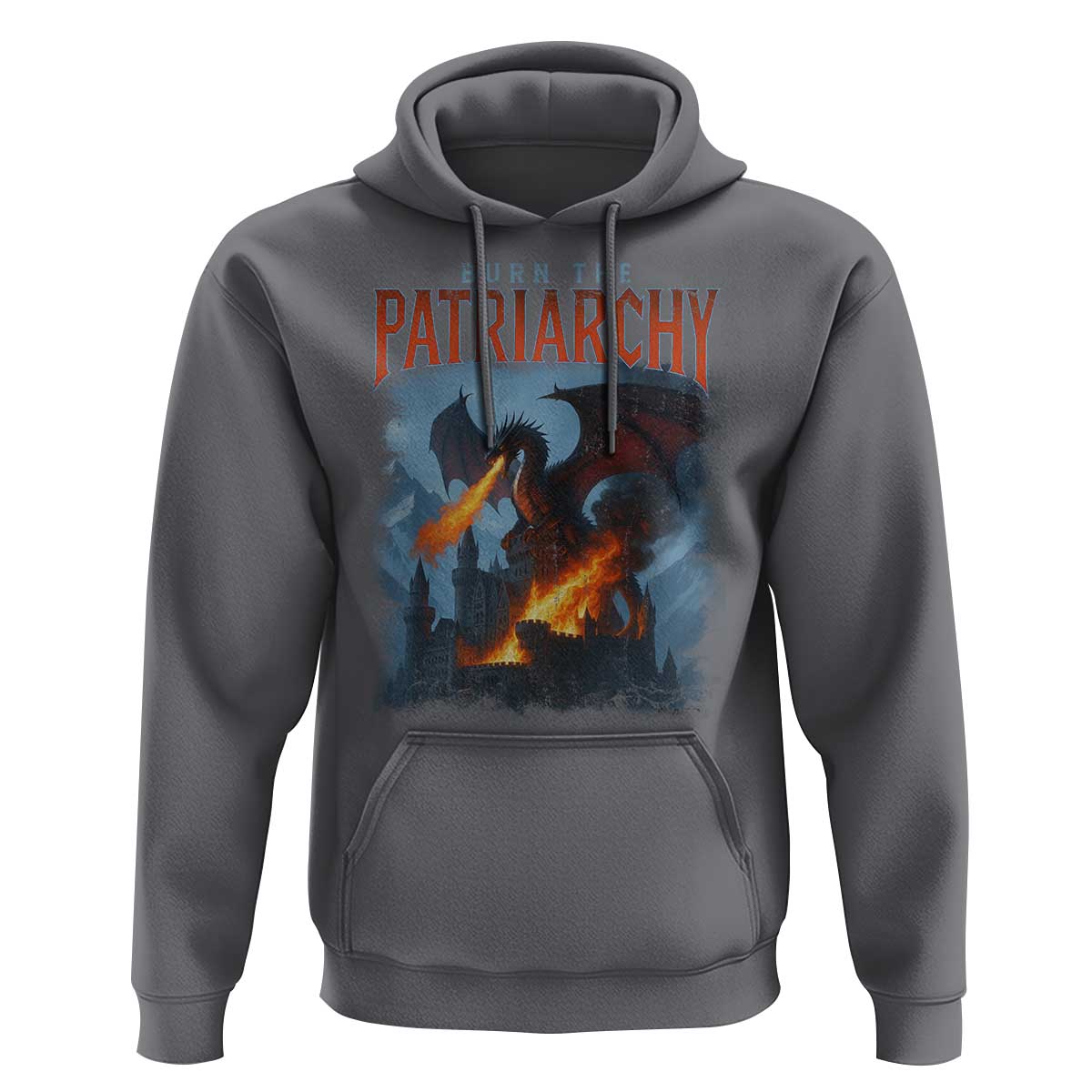 Vintage 90s Feminism Dragon Hoodie Burn the Patriarchy - Wonder Print Shop