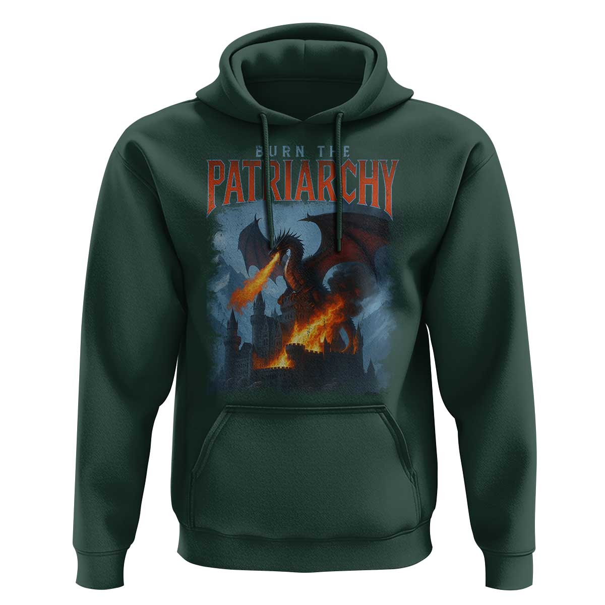 Vintage 90s Feminism Dragon Hoodie Burn the Patriarchy - Wonder Print Shop
