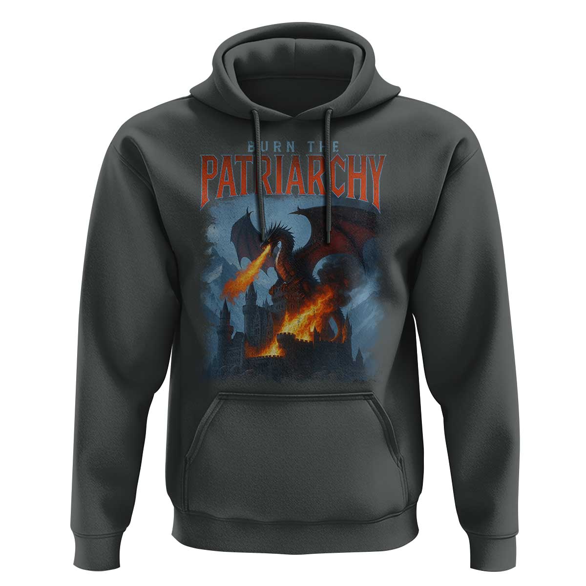 Vintage 90s Feminism Dragon Hoodie Burn the Patriarchy - Wonder Print Shop