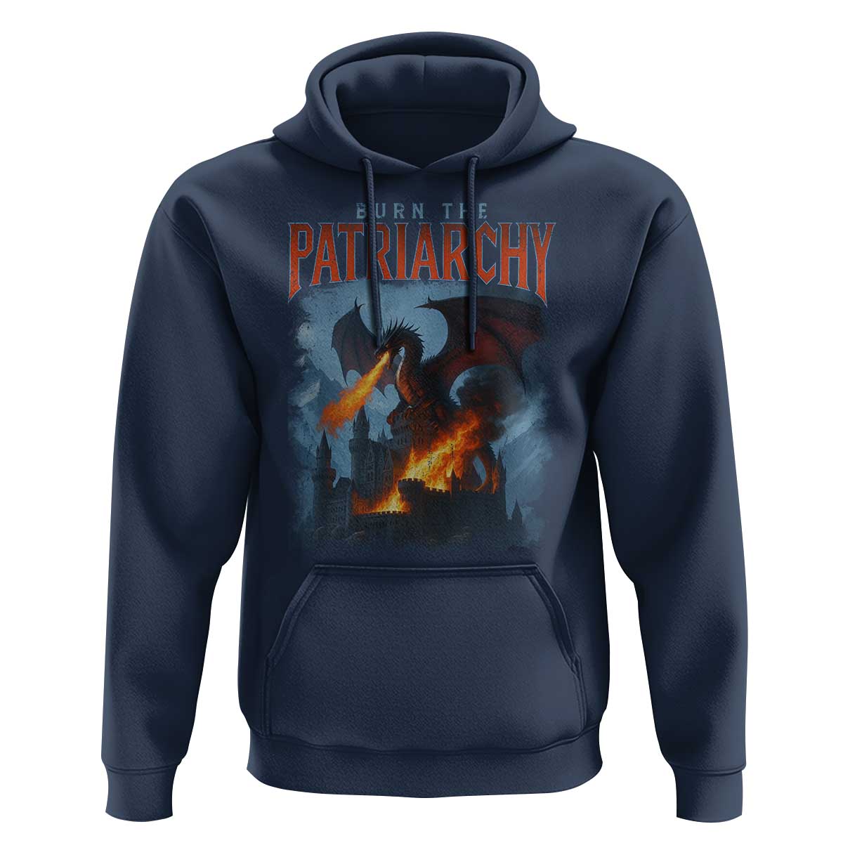 Vintage 90s Feminism Dragon Hoodie Burn the Patriarchy - Wonder Print Shop