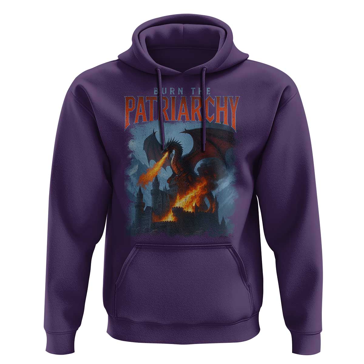 Vintage 90s Feminism Dragon Hoodie Burn the Patriarchy - Wonder Print Shop