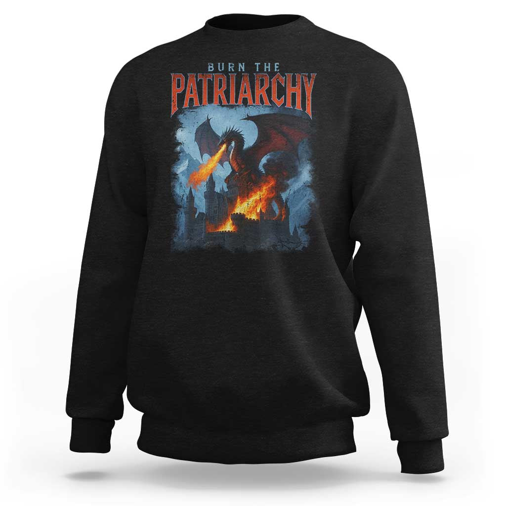 Vintage 90s Feminism Dragon Sweatshirt Burn the Patriarchy - Wonder Print Shop
