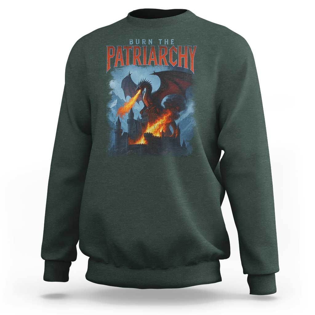 Vintage 90s Feminism Dragon Sweatshirt Burn the Patriarchy - Wonder Print Shop