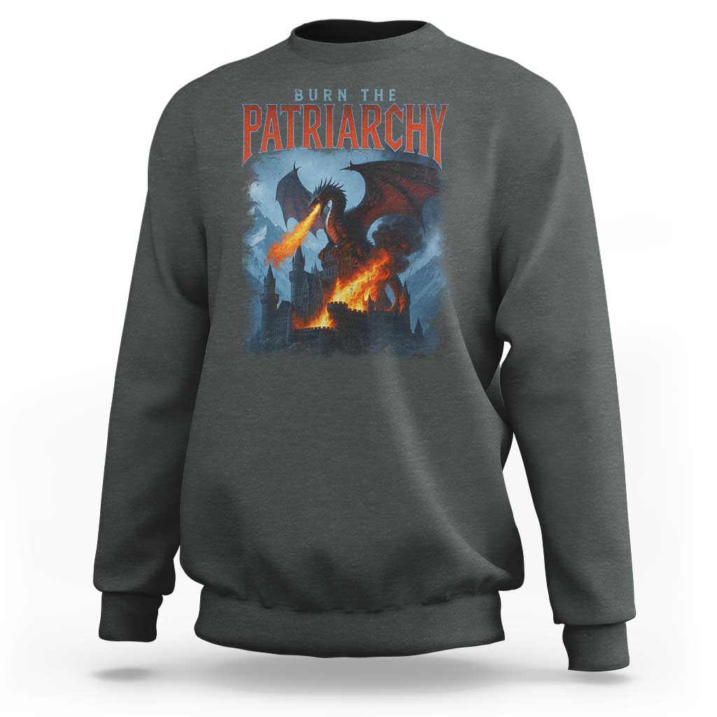 Vintage 90s Feminism Dragon Sweatshirt Burn the Patriarchy - Wonder Print Shop