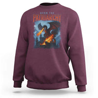 Vintage 90s Feminism Dragon Sweatshirt Burn the Patriarchy - Wonder Print Shop