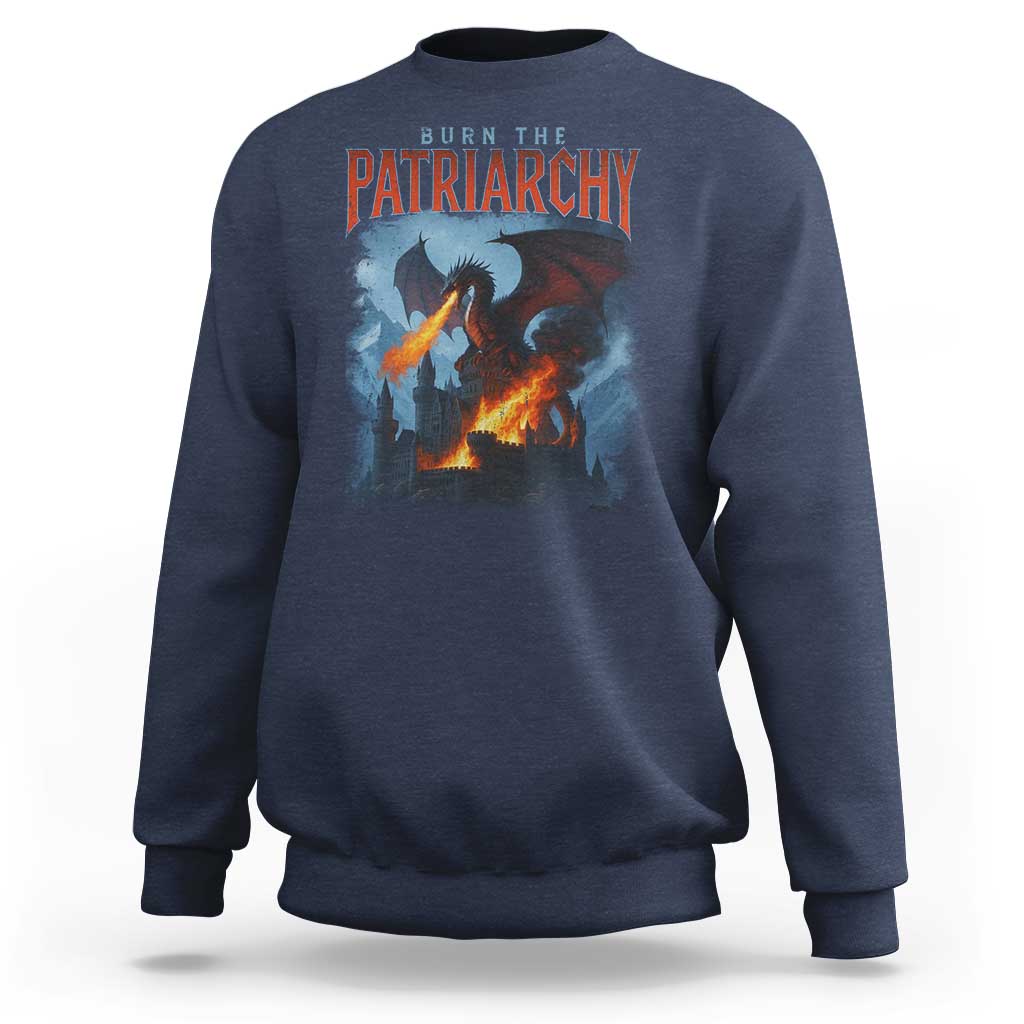 Vintage 90s Feminism Dragon Sweatshirt Burn the Patriarchy - Wonder Print Shop